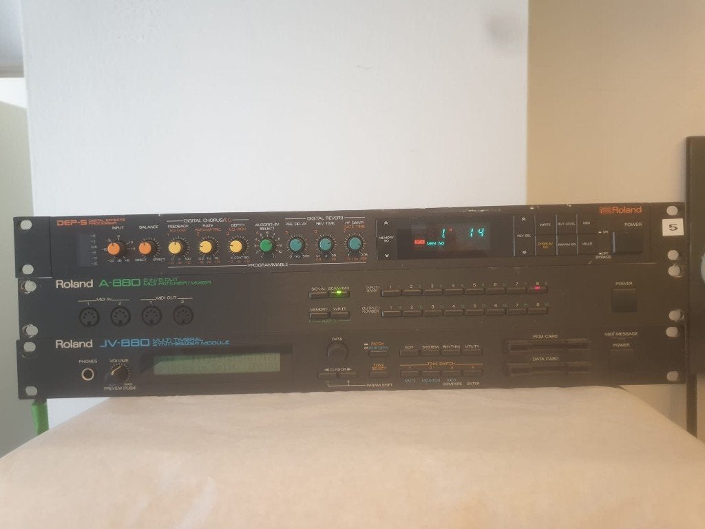 Roland Vintage set: JV880+A880+DEP-5+Groovebox+ Drumpad., Musique & Instruments, Enlèvement, Comme neuf