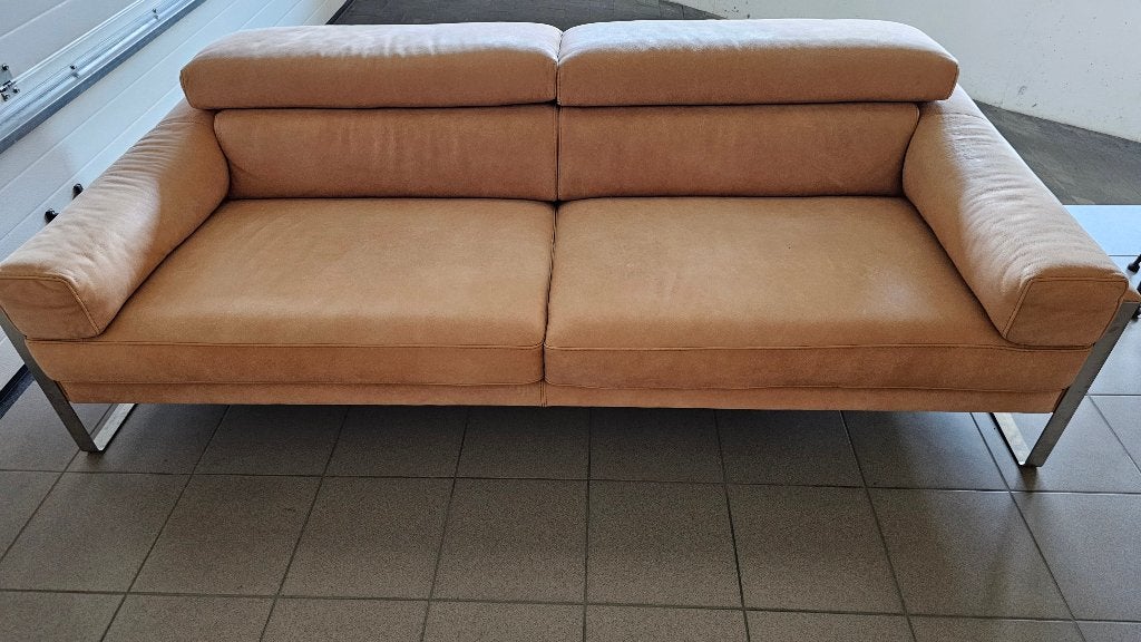 Calia Italia designzetel in cognackleurig leder, Ophalen