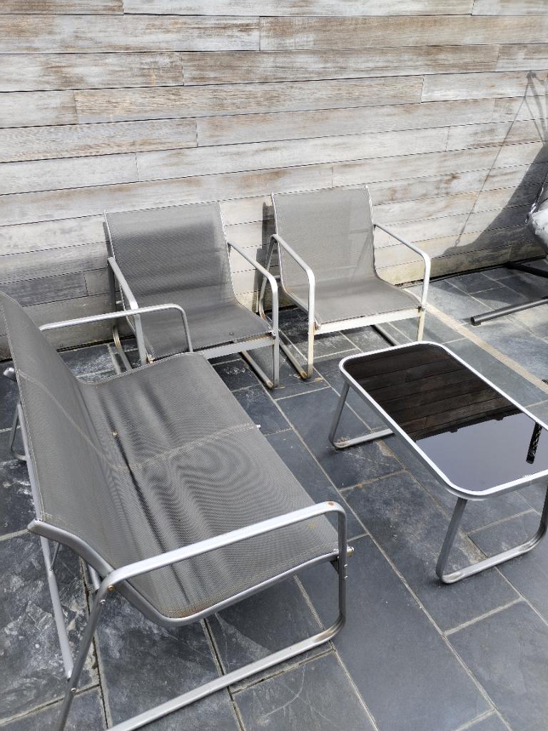 Tuinset, Tuin en Terras, Tuinsets en Loungesets, Ophalen, 4 zitplaatsen, Gebruikt, Stoel