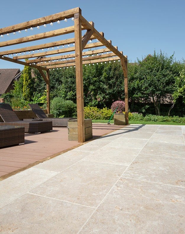 KALKSTENEN RESTPARTKET; 140 m2 vloertegels!, Tuin en Terras, Ophalen, Kalksteen