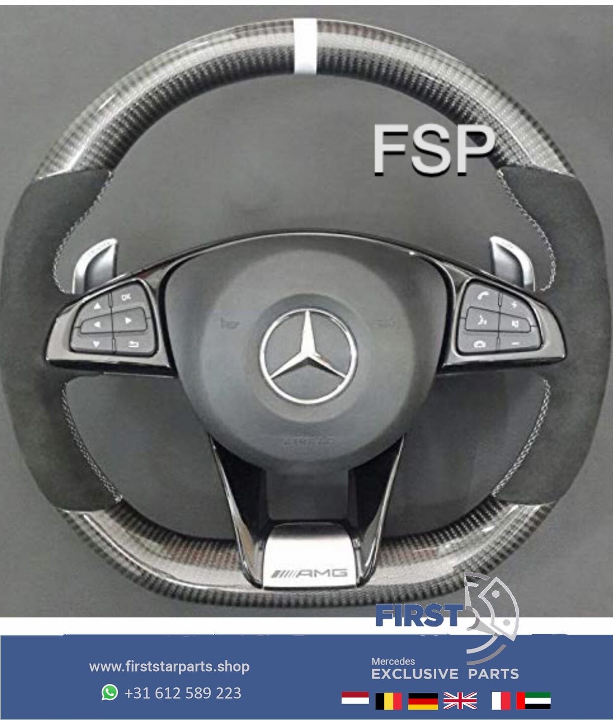 63 AMG CARBON STUUR W205 C205 C63 W253 C253 GLC63 W166 C292, Auto-onderdelen, Gebruikt, -, Ophalen of Verzenden, -