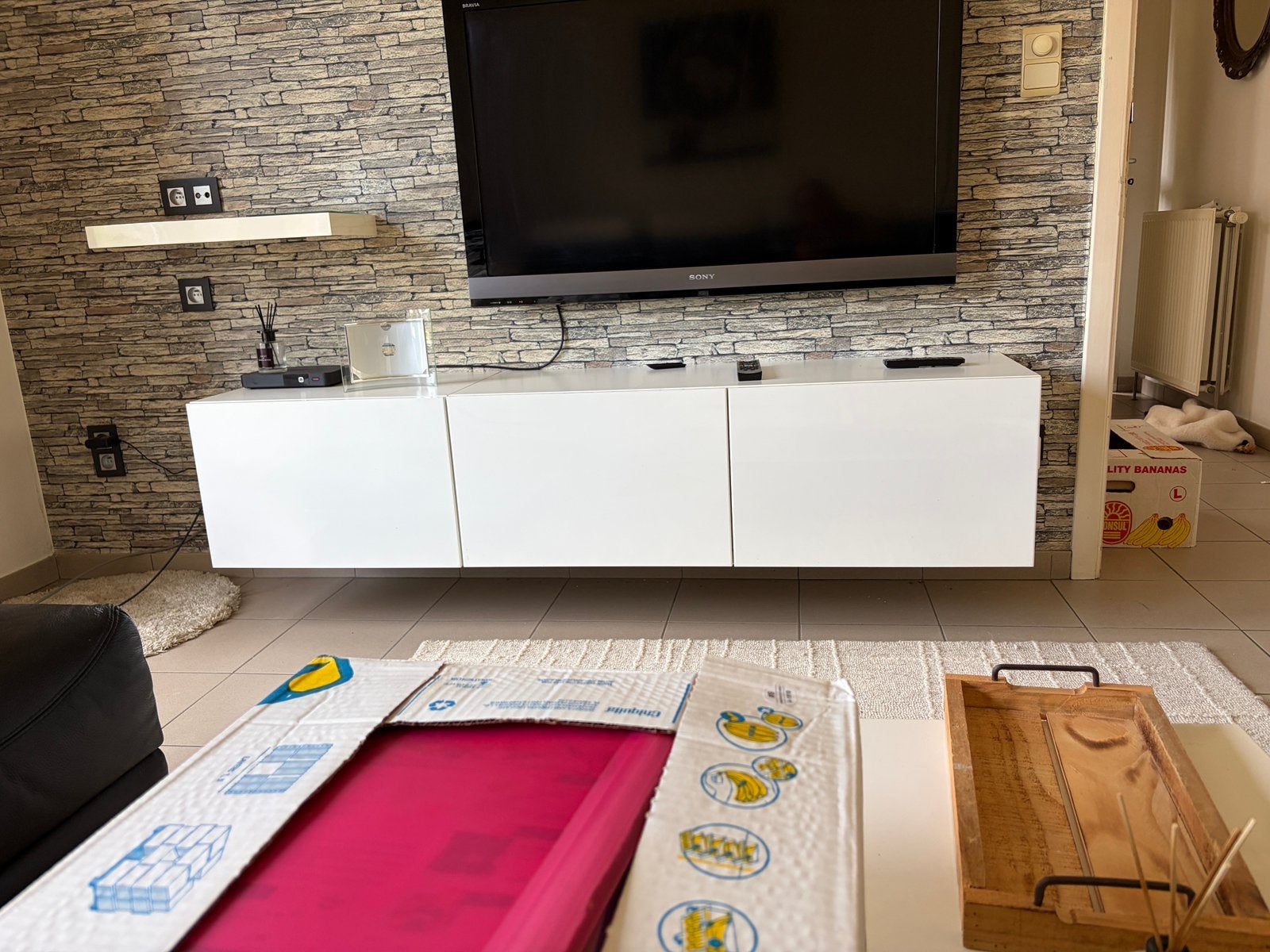 Wit zwevend IKEA BESTÅ tv-meubel – 3-delig, Ophalen