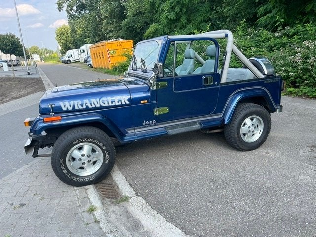 Jeep Wrangler in uitstekende staat-oldtimer!!, Auto's, 4 zetels, 87 kW, Blauw, Leder