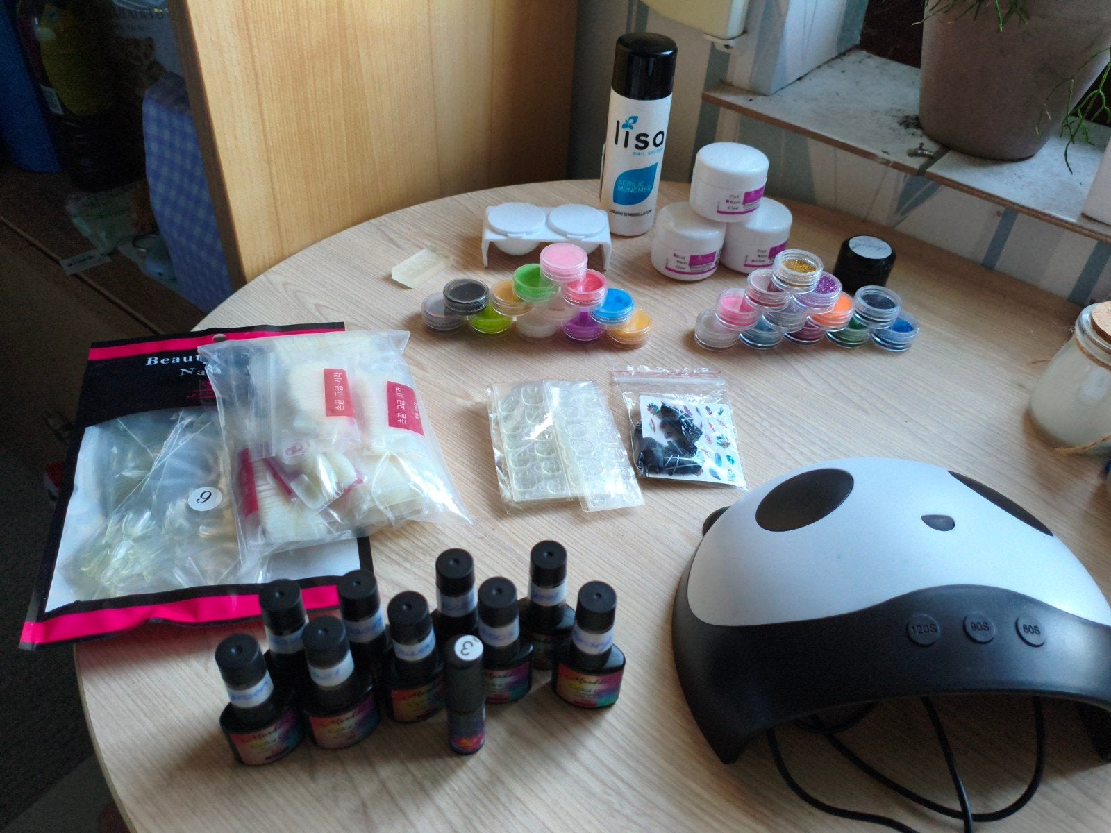 nepnagels en gelnagellak set met uv-lamp, Ophalen, Zo goed als nieuw, Handen en Nagels, Accessoires