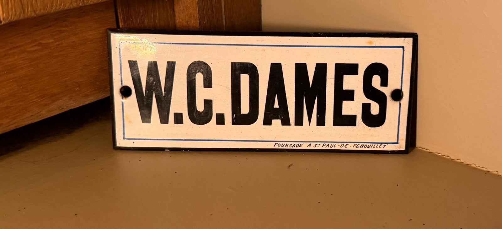 Emaille bord WC dames, Verzamelen, Ophalen of Verzenden, Gebruikt