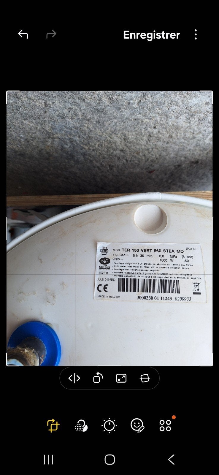 Boiler  électrique 150 L a vendre, Bricolage & Construction, Sanitaire, Enlèvement