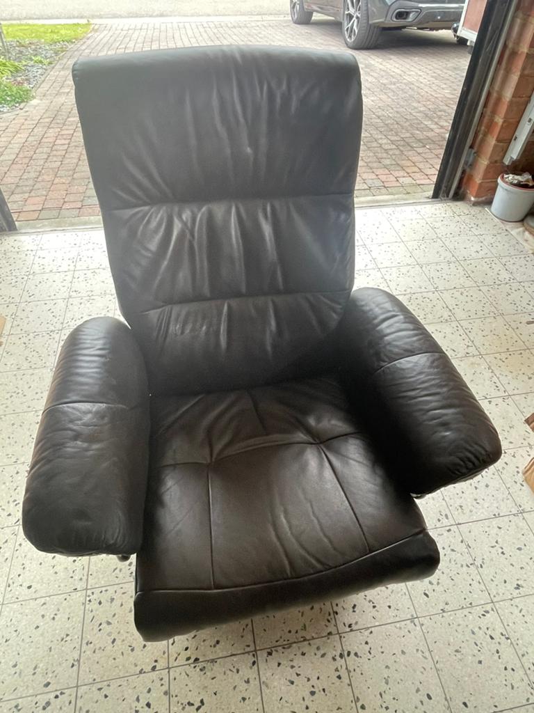 Relaxzetel leder gratis, Ophalen, Gebruikt, Leer