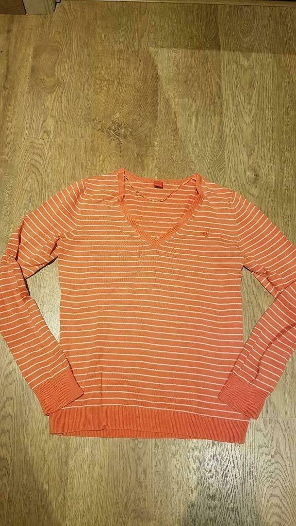 oranje met witte gestreepte trui van Esprit maat Smal, Kleding | Dames, Oranje, Ophalen of Verzenden, Maat 36 (S), Gedragen