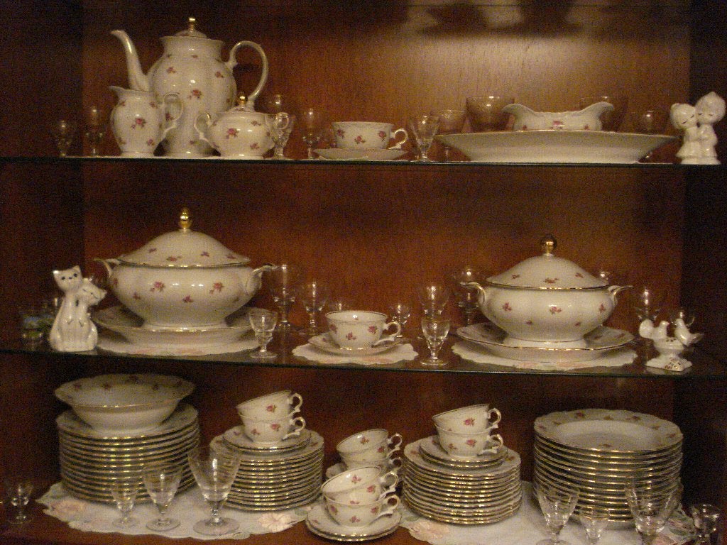 Bareuther Bavaria eetservies- bloemmotief- 12 personen, Antiek en Kunst, Ophalen