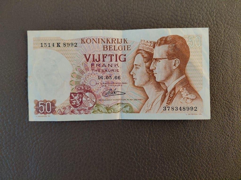 Bankbiljet 50 Bfr. 16.05.66, Postzegels en Munten, Bankbiljetten | België, Ophalen of Verzenden, Los biljet