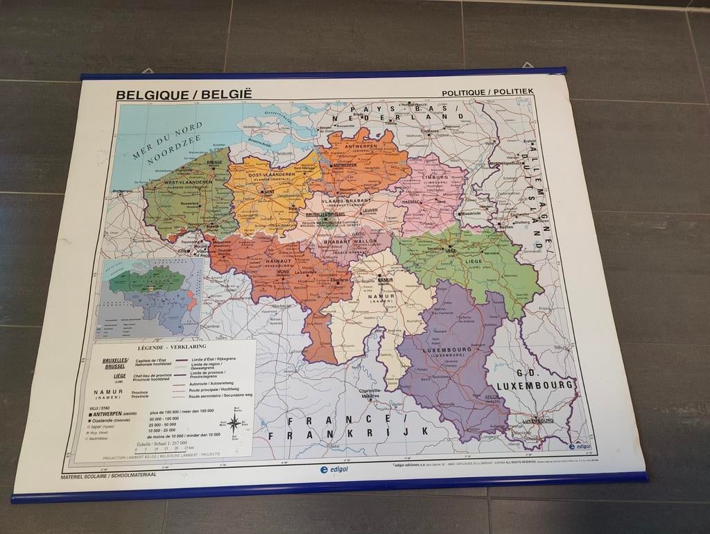 landkaart, Boeken, Atlassen en Landkaarten, Ophalen, 2000 tot heden, België, Landkaart