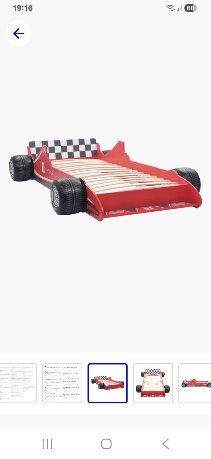 Lit pour enfant Red Race Car 90x200 cm, Enlèvement, Matelas