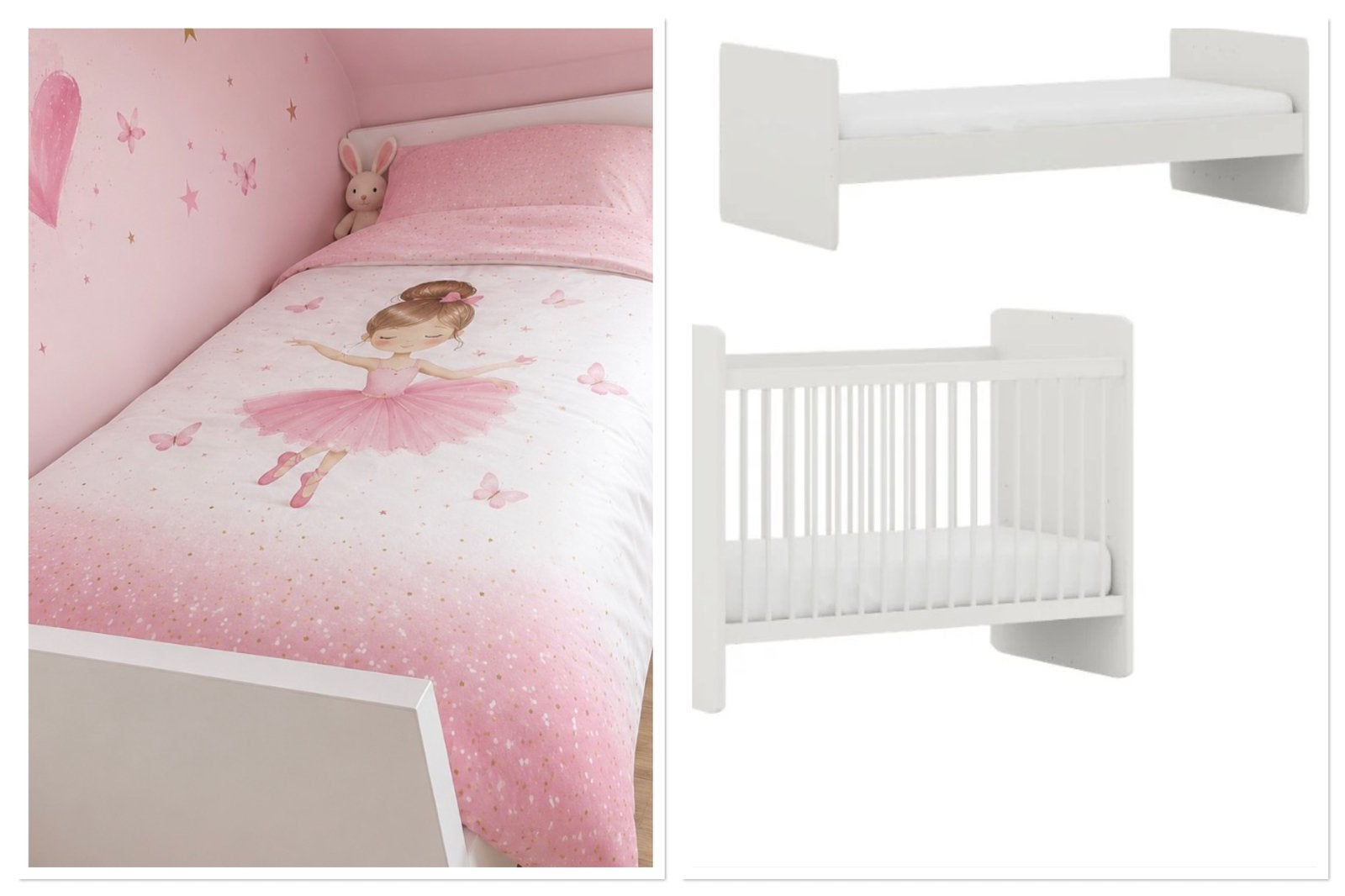 Baby bed bobita ombouwbaar tot 1 persoonsbed, Ophalen, Zo goed als nieuw, Lattenbodem