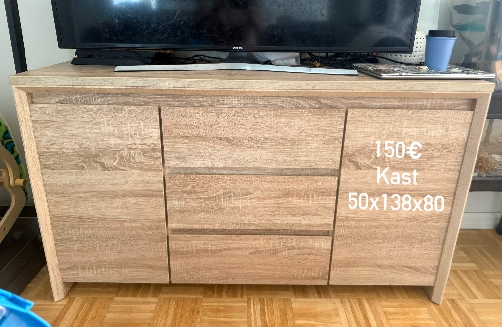 Salonkast, Ophalen, Met lade(s), Zo goed als nieuw, Minder dan 150 cm
