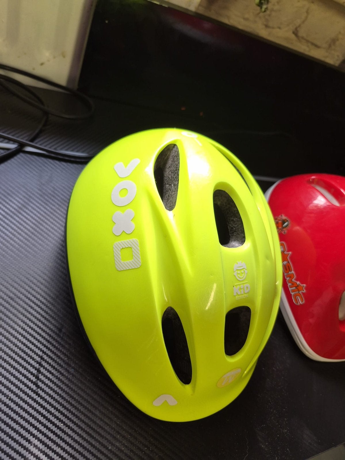 Casque vélo jaune fluo, Enlèvement, Utilisé