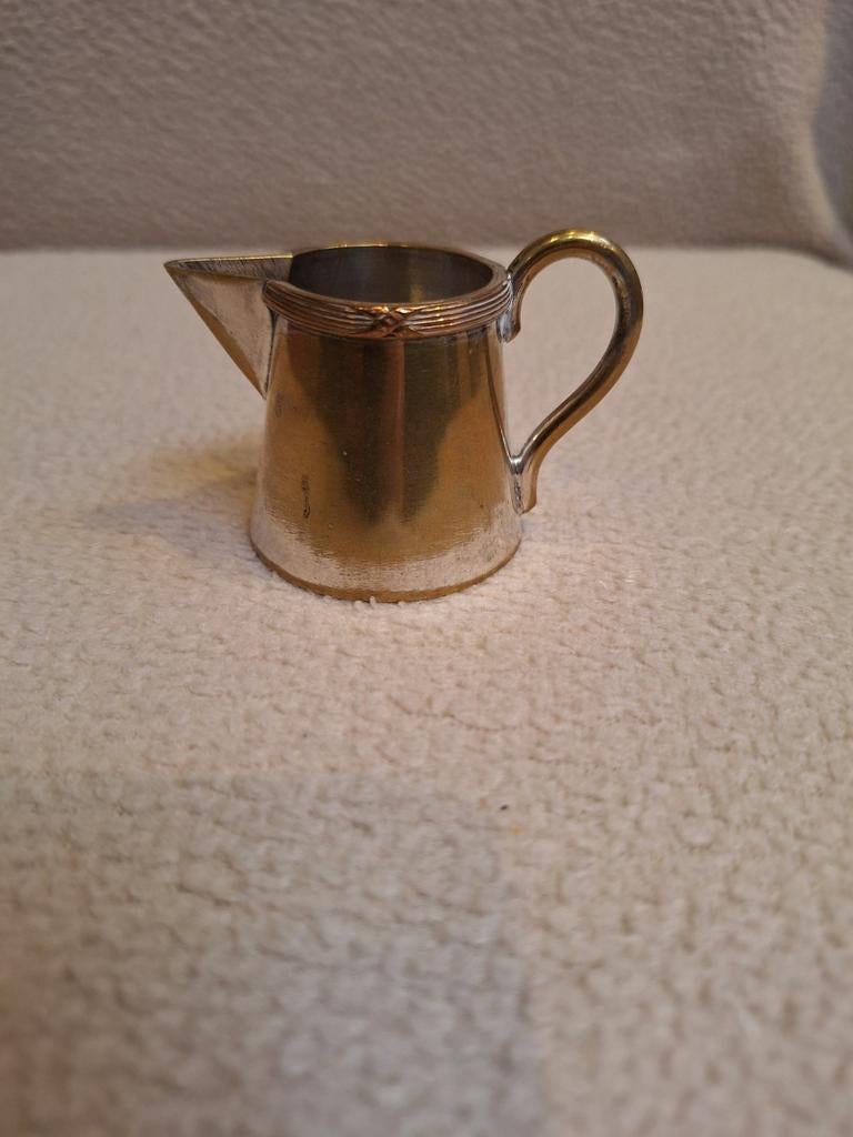 Verzilverd melkkannetje, Antiek en Kunst, Antiek | Zilver en Goud, Ophalen of Verzenden