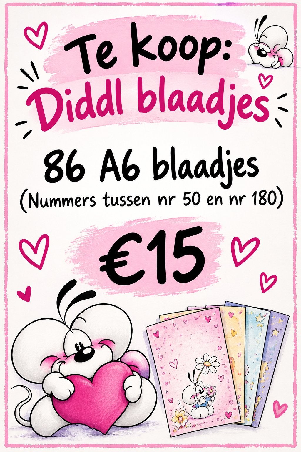 Diddl blaadjes 86 verschillende, Collections, Enlèvement ou Envoi, Diddl, Comme neuf