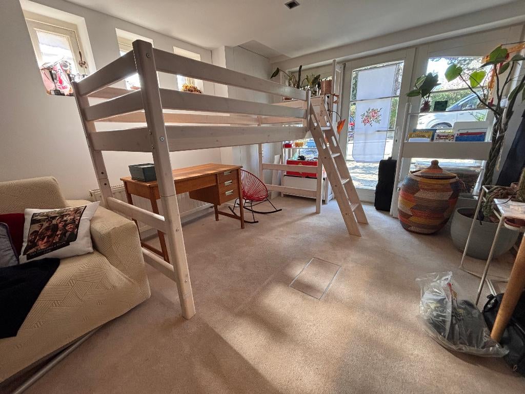 Lit mezzanine Flexa en bois (avec échelle), 100 cm, Une personne, Enlèvement, Utilisé