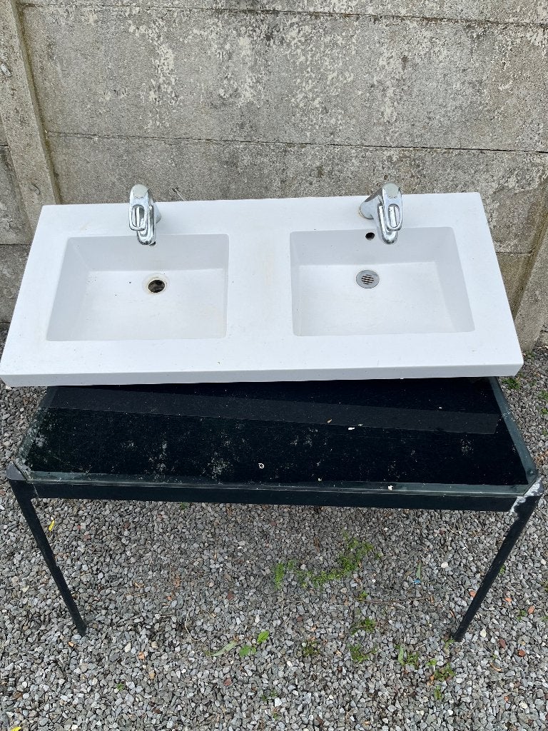 Dubbele lavabo 120cm, Ophalen, Gebruikt, Wastafel