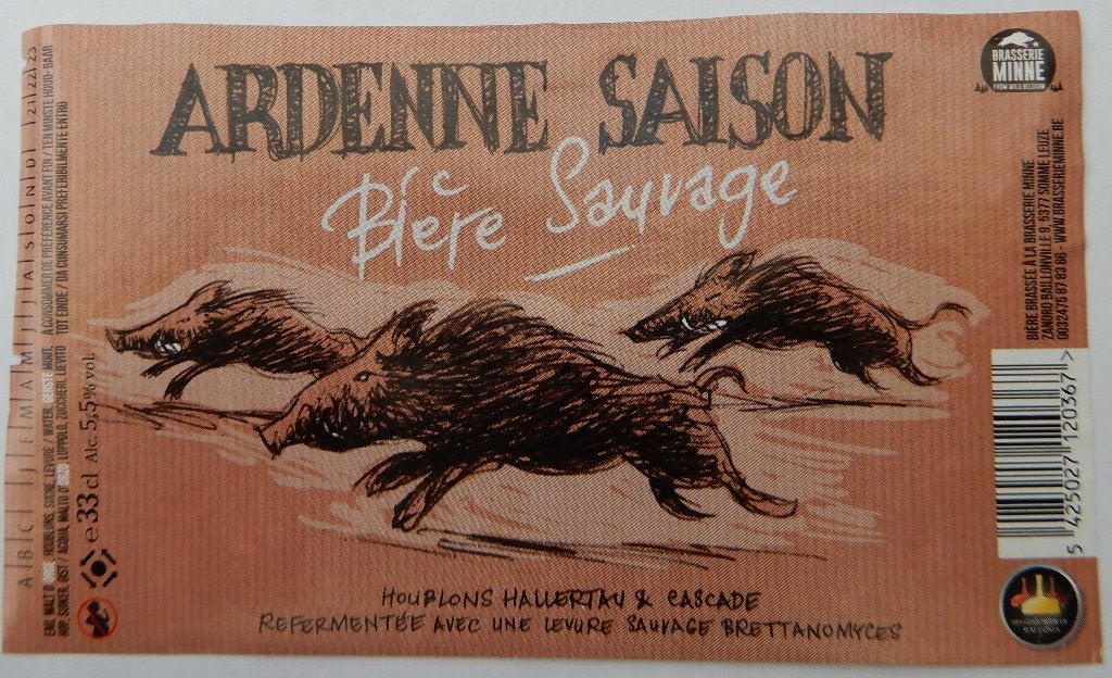 Etiquette bière Ardenne Saison brasserie Minne (7s1), Enlèvement ou Envoi, Utilisé