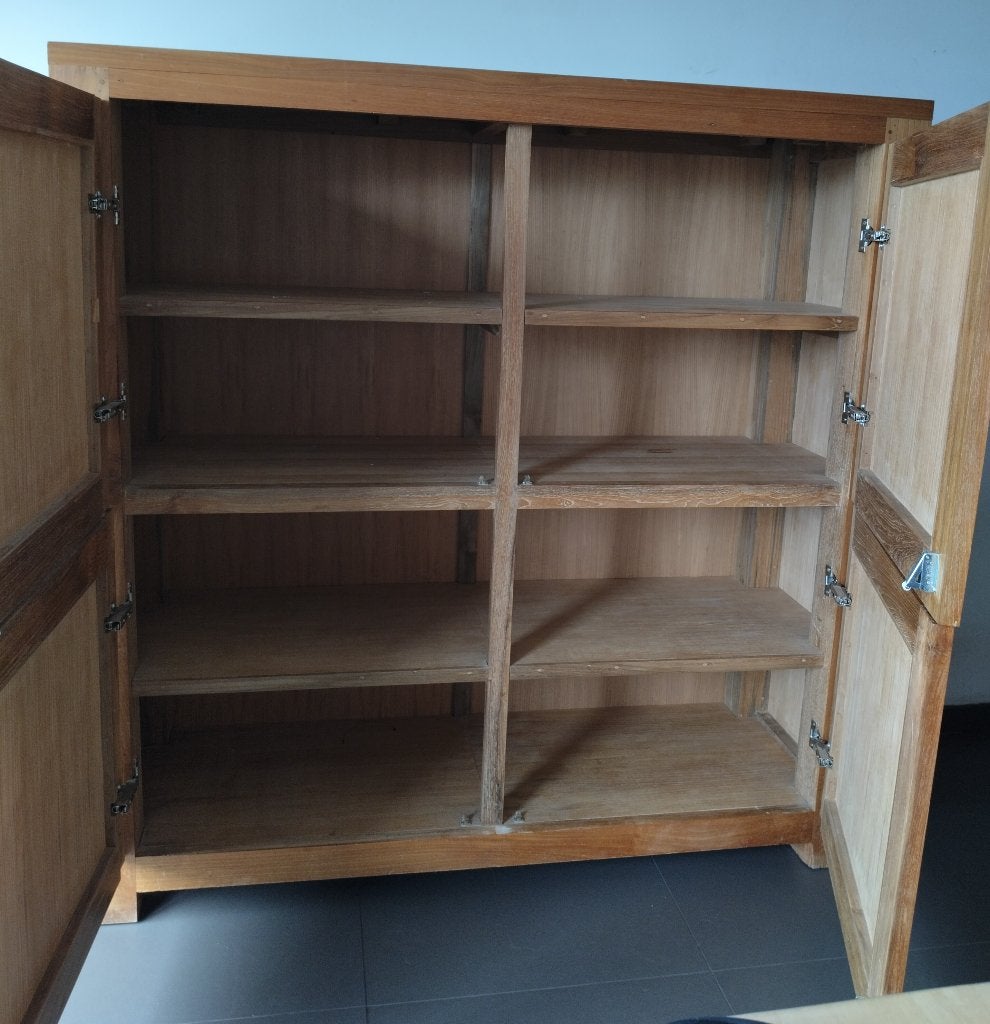Dressoir, Ophalen, 100 tot 150 cm, Teakhout, 50 tot 75 cm