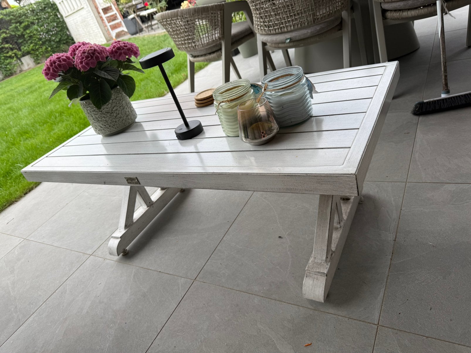 Tuintafeltje, Tuin en Terras, Tuintafels, Ophalen, Zo goed als nieuw, Aluminium