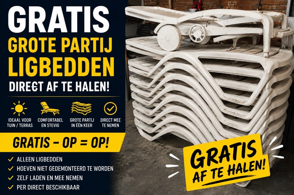 Partij ligbedden -GRATIS, Ophalen, Gebruikt, Kunststof, Verrijdbaar
