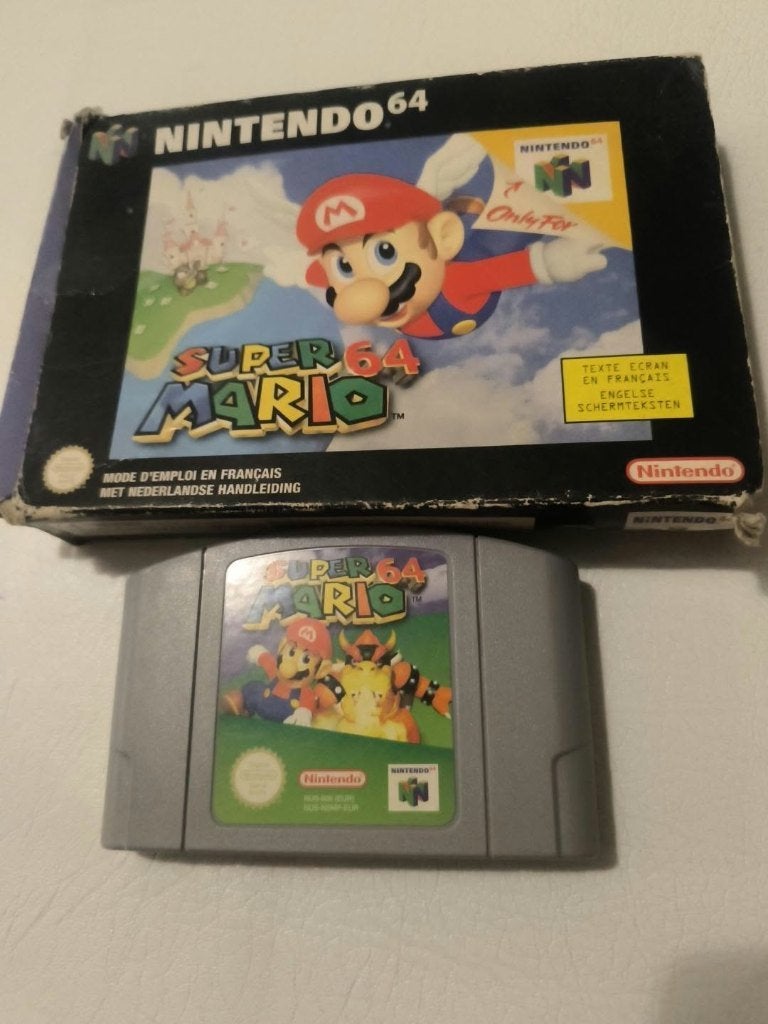 Super Mario 64- Nintendo 64-jeu original avec sa boite, Enlèvement ou Envoi, Utilisé, À partir de 3 ans