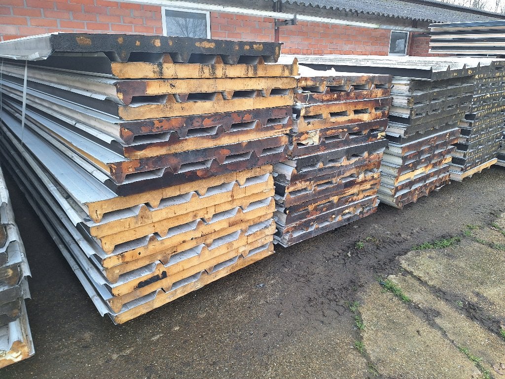 Sandwichpanelen 6cm PIR dakplaten 3,72m (evt. op maat), Gebruikt, 15 m² of meer, Metaal, Ophalen
