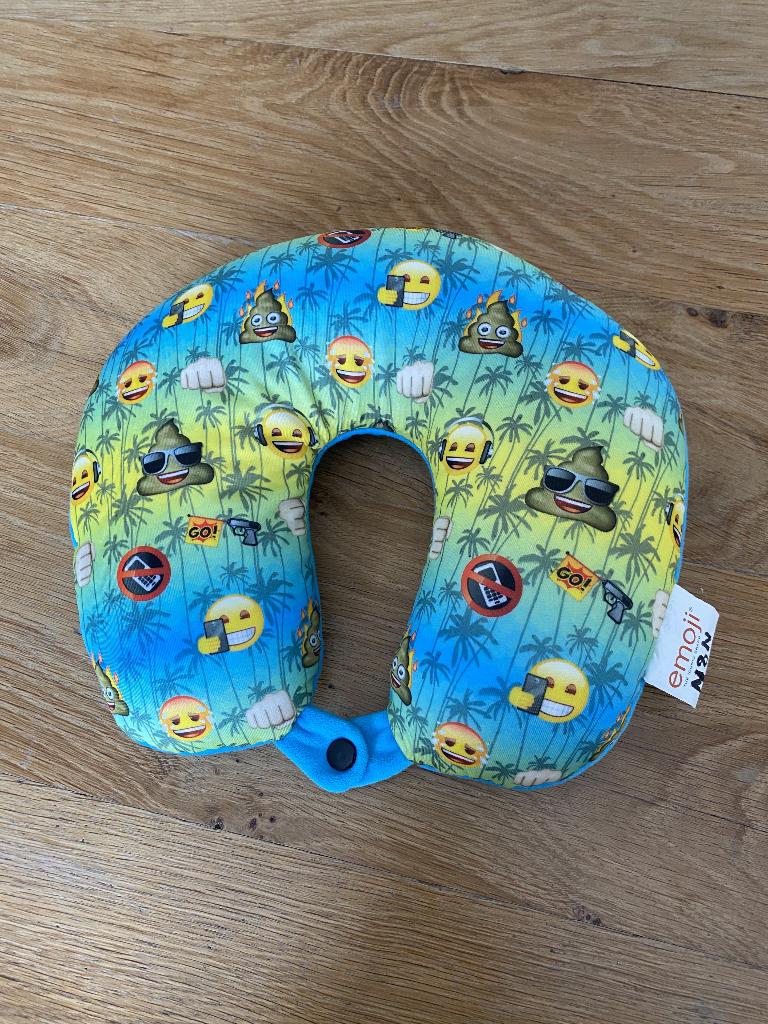 Nek- (reis)kussen met emoji's, Ophalen of Verzenden, Gebruikt