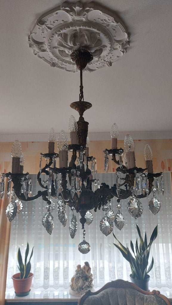 Kroonluster, Huis en Inrichting, Lampen | Kroonluchters, Ophalen, Gebruikt, Glas
