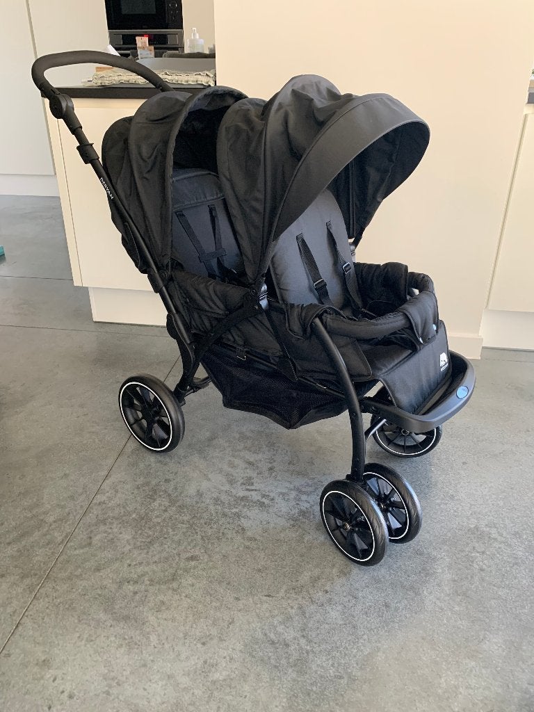 Deryan Elena duobuggy zwart incl. regenhoes (nooit gebruikt), Kinderen en Baby's, Buggy's, Ophalen, Nieuw, Overige merken, Duomodel