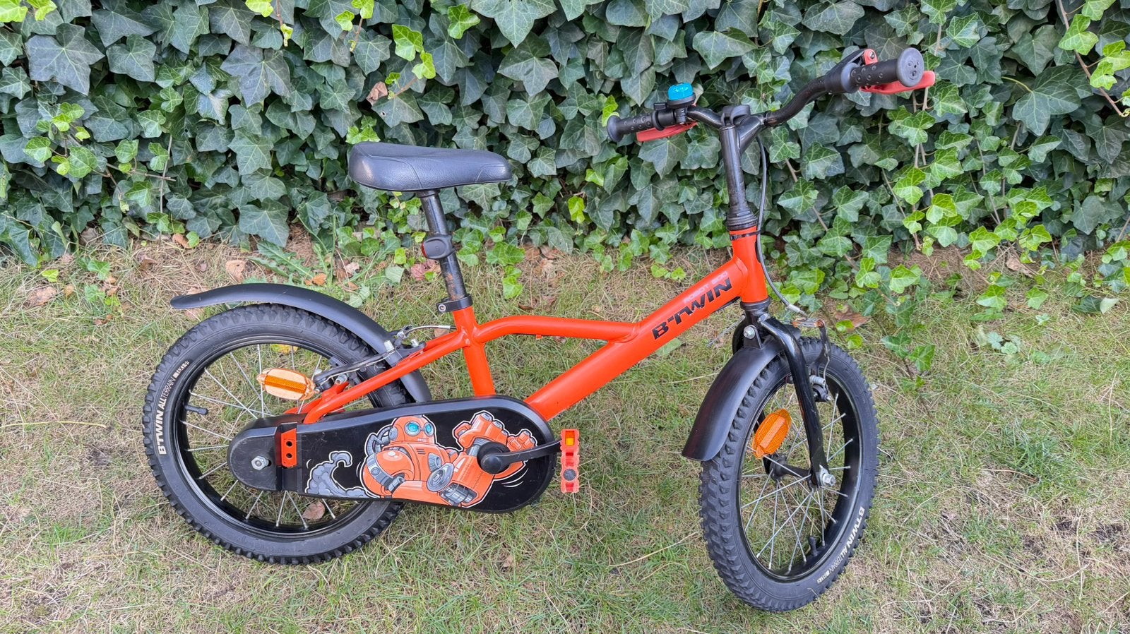 Jongens fiets 16 inch oranje BTWIN (Decathlon), Ophalen, Zijwieltjes, Velgrem, 16 tot 20 inch