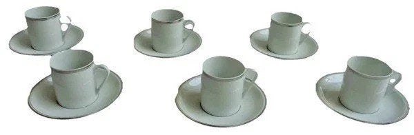 Arzberg 431 platina kop en schotel 6 stuks H7xØ6, Verzenden, Arzberg, Zo goed als nieuw, Modern