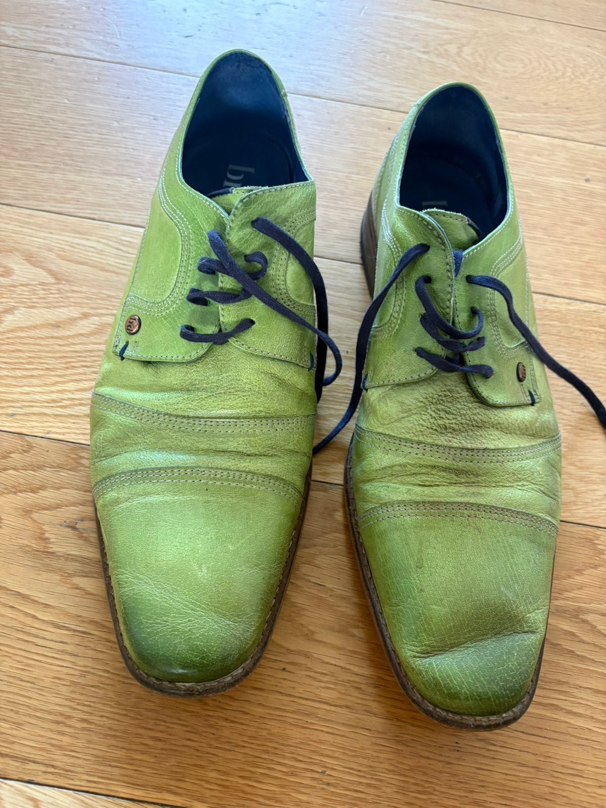Derby à bout court Braend — cuir vert citron — taille 44, Enlèvement ou Envoi, Porté
