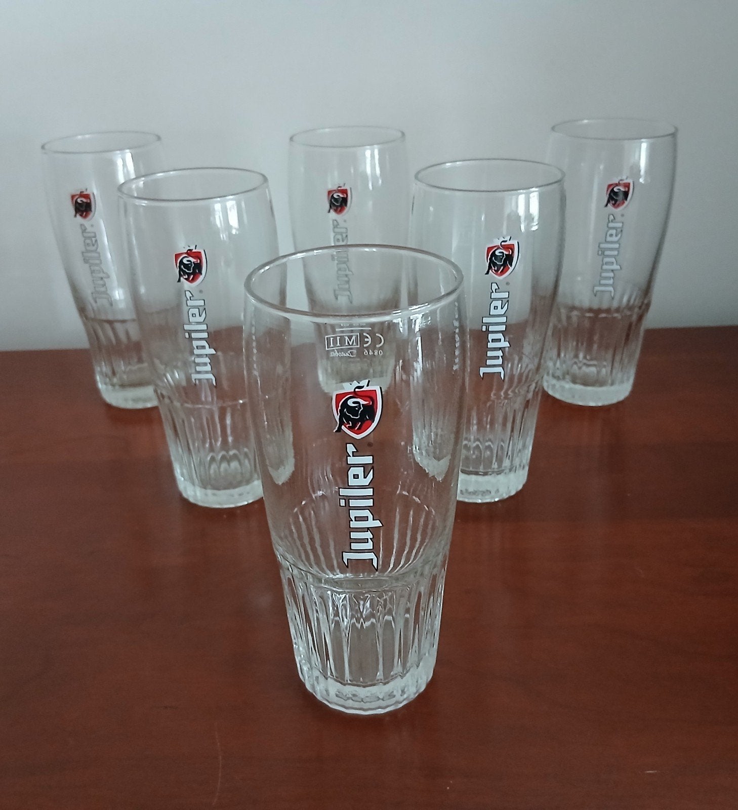6 Jupiler glazen 25 cl, Verzamelen, Ophalen of Verzenden, Zo goed als nieuw, Bierglas