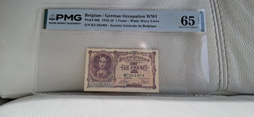 1 franc 1917 - Société Générale - PMG-65EPQ, Timbres & Monnaies, Billets de banque | Belgique, Envoi, Billets en vrac