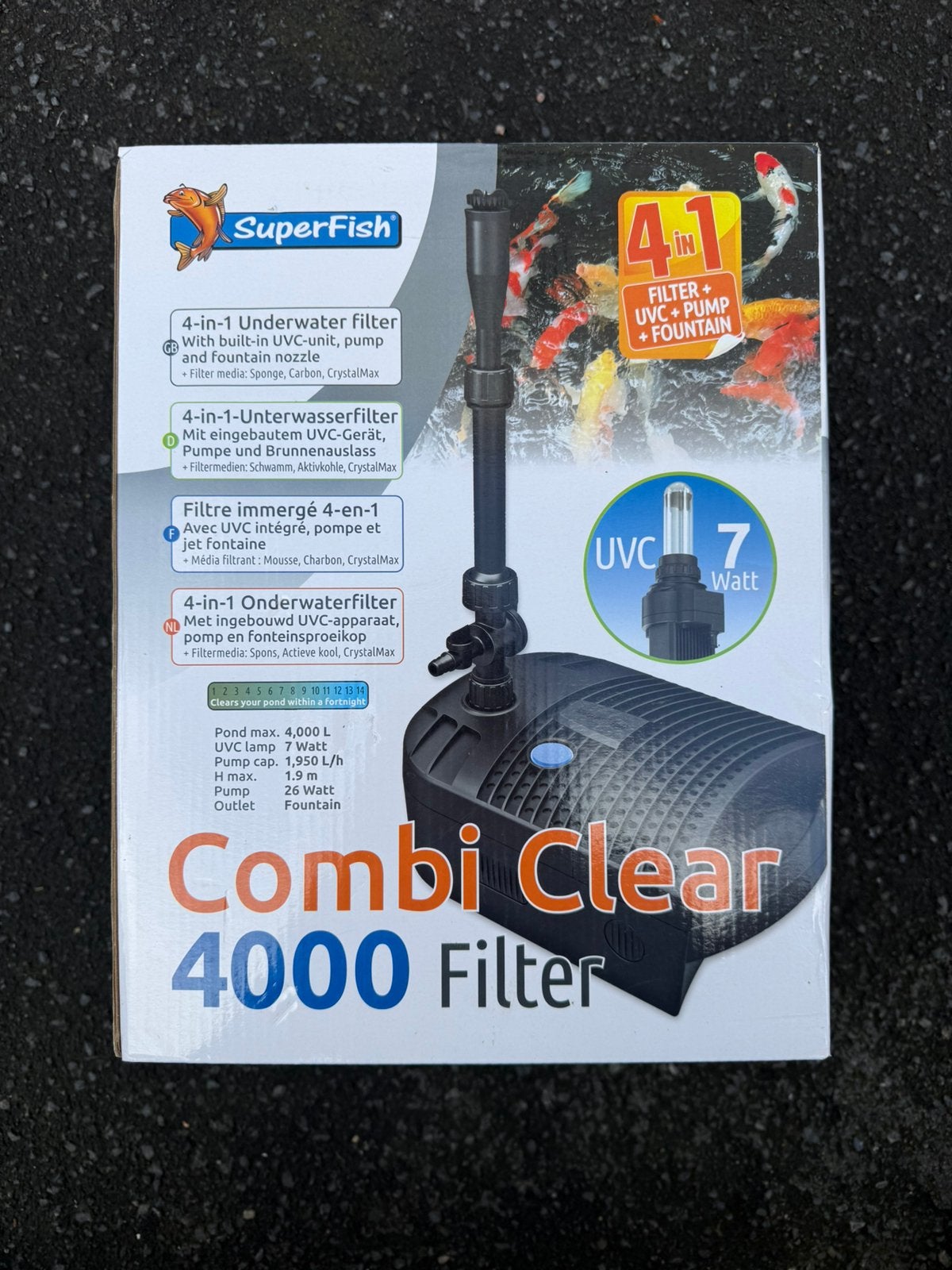 SuperFish Combi Clear 4000 vijverfilter - nieuw in verpaking, Tuin en Terras, Ophalen of Verzenden, Gebruikt, Vijverpomp