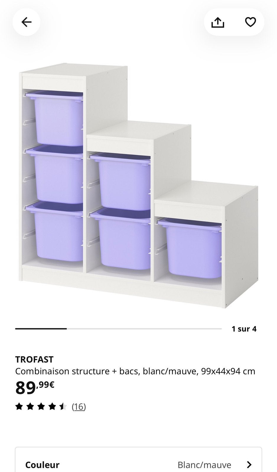Trofast + 6 bacs rose, Kinderen en Baby's, Ophalen, Zo goed als nieuw