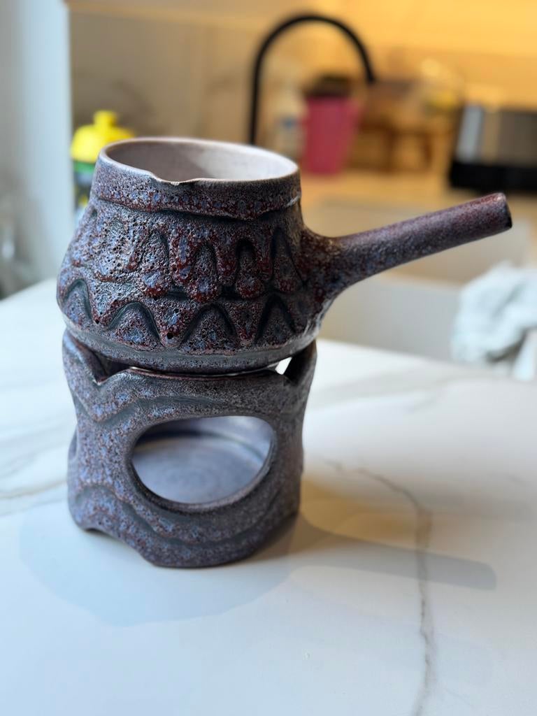 Prachtige fondueset - caquelon & rechaud - Jean Austruy, Ophalen