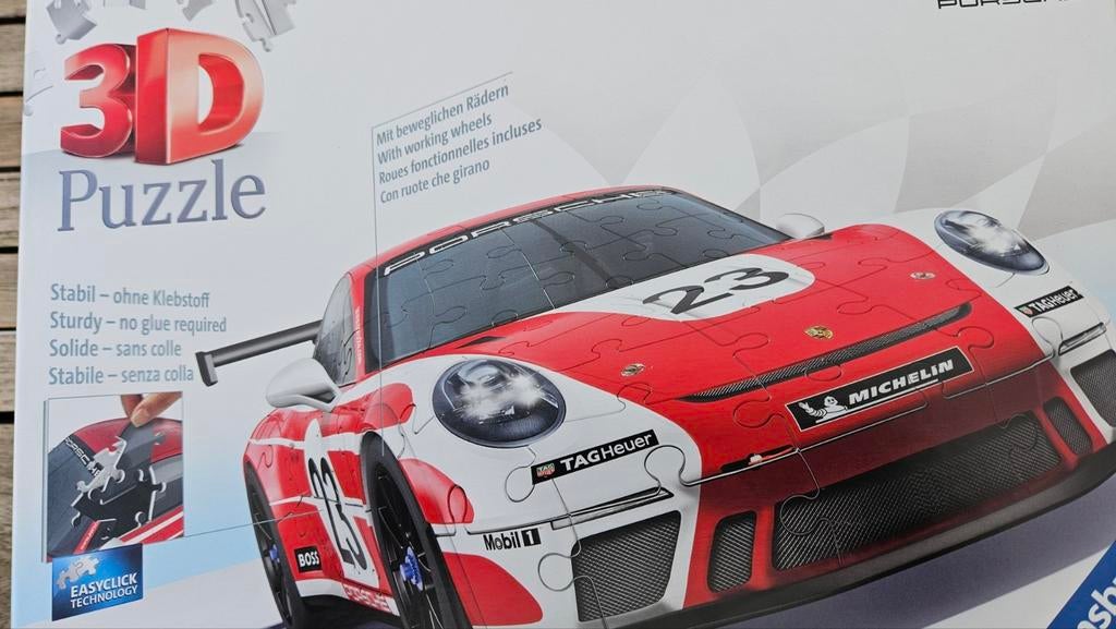 3D Puzzle Porche 911 GT3 Cup, Ophalen of Verzenden, Zo goed als nieuw