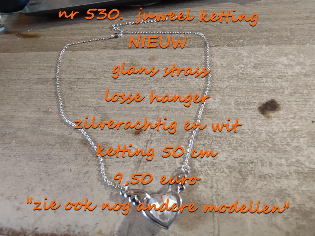 530. juweel ketting , NIEUW ,  verzending inbegrepen, Overige materialen, Met strass, Verzenden, Wit