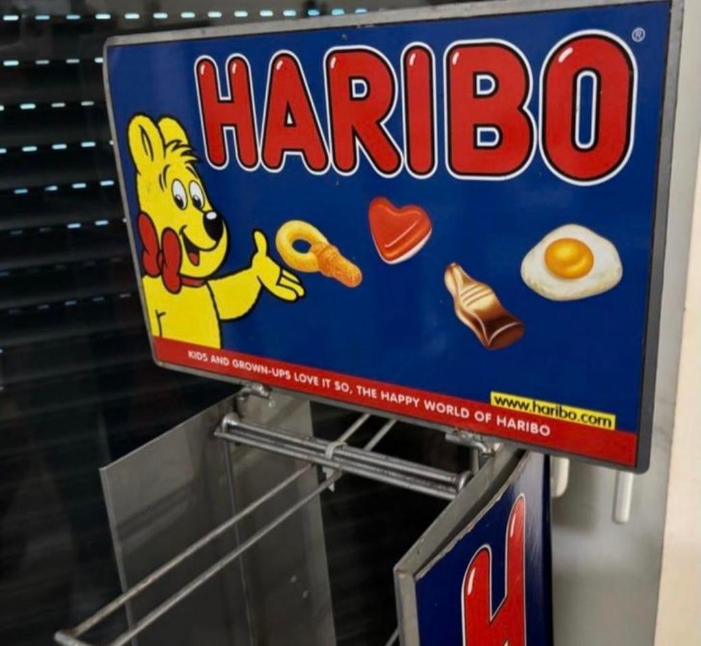 Grand présentoir tôle Haribo, Enlèvement, Utilisé