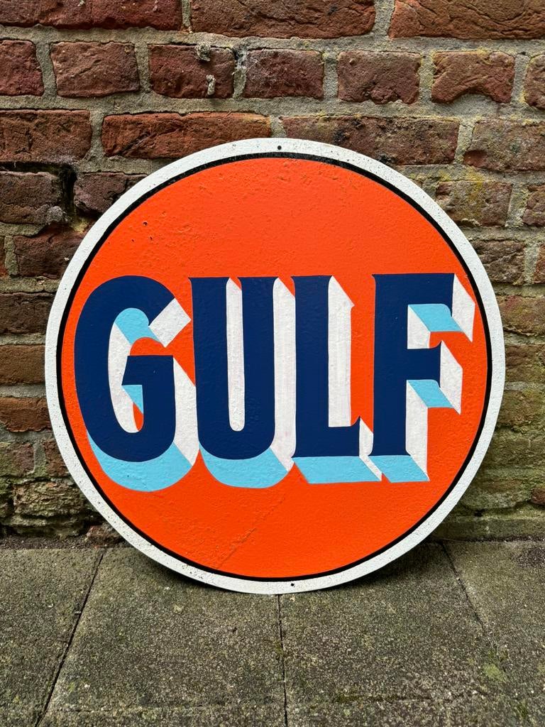 Reclamebord GULF, Ophalen of Verzenden, Zo goed als nieuw, Reclamebord