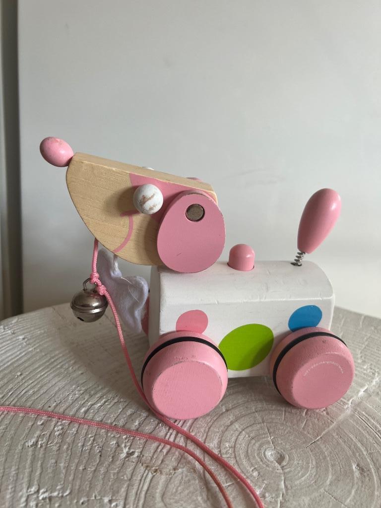 Jouet chien en bois à tirer pour enfant :, Enlèvement, Utilisé