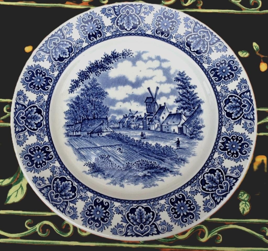 Assiette Blue Delftware Broadhurst Staffordshire Ironstone, Enlèvement ou Envoi