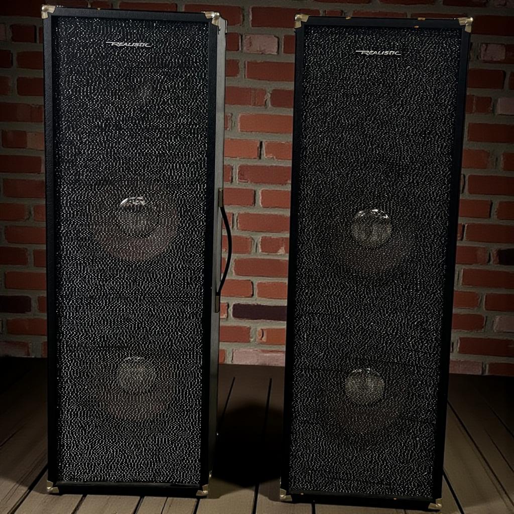 Set van 2 vintage luidsprekers Realistic 40 1257, Audio, Tv en Foto, Luidsprekerboxen, Ophalen of Verzenden, Zo goed als nieuw