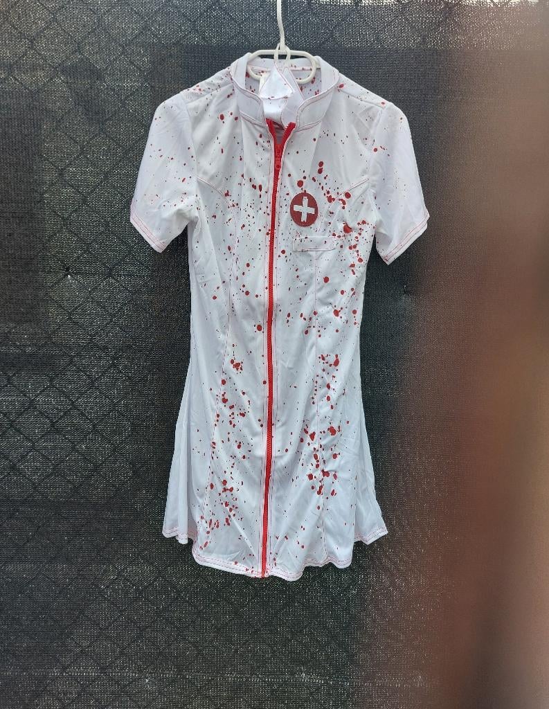 Zombie nurse + oorbellen, als nieuw, Kleding | Dames, Ophalen of Verzenden, Nieuw, Maat 36 (S), Kleding