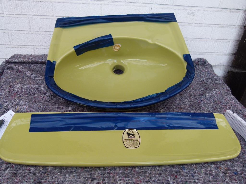 vintage wastafel lavabo met aflegbord 70er oude stock, Ophalen, Huis en Inrichting