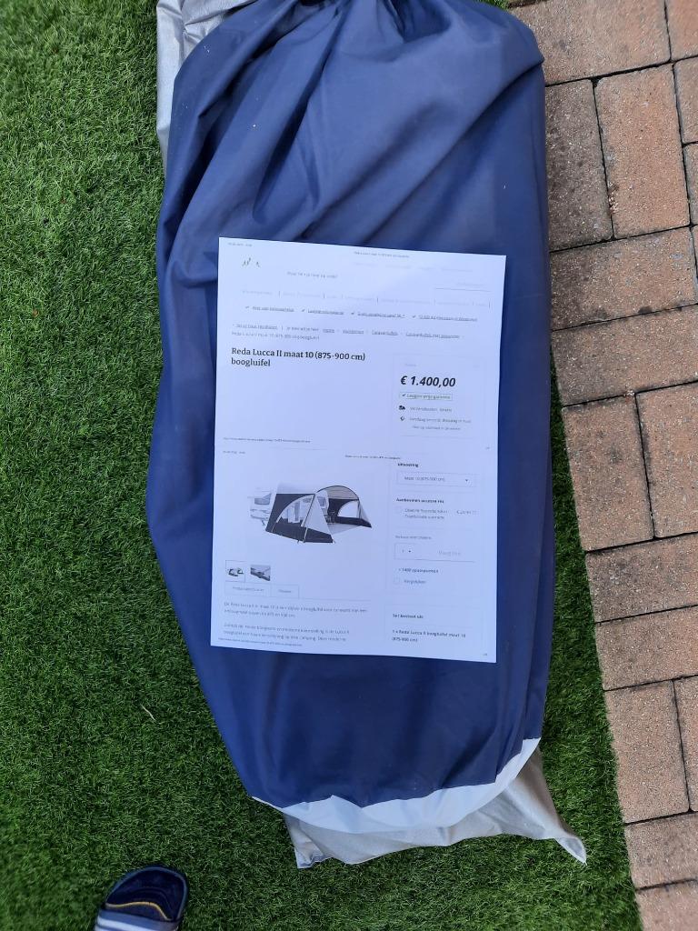 Reda Lucca II maat 10 (875-900 cm) boogluifel en frame Nieuw, Caravans en Kamperen, Voortenten en Luifels, Ophalen, Nieuw, Reda